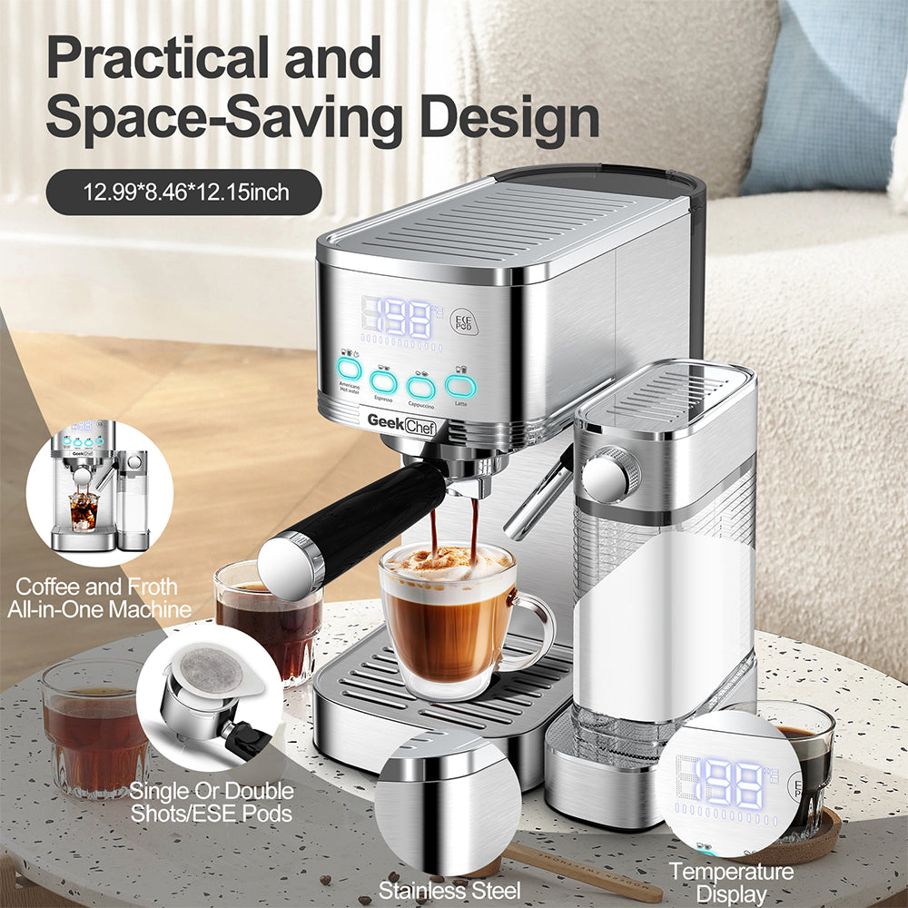 Geek Chef Espresso & Cappuccino Machine with Auto Milk Frothier_11