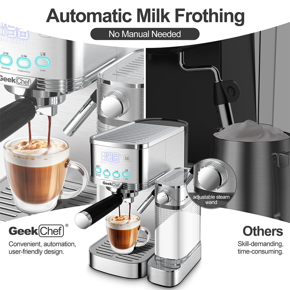 Geek Chef Espresso & Cappuccino Machine with Auto Milk Frothier_9