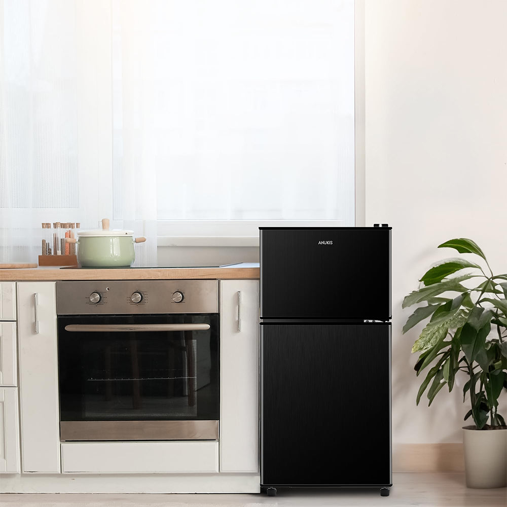 3.5Cu.Ft Mini Fridge with Freezer, 2 Door, Adjustable Thermostat, Removable Shelves - Black_5