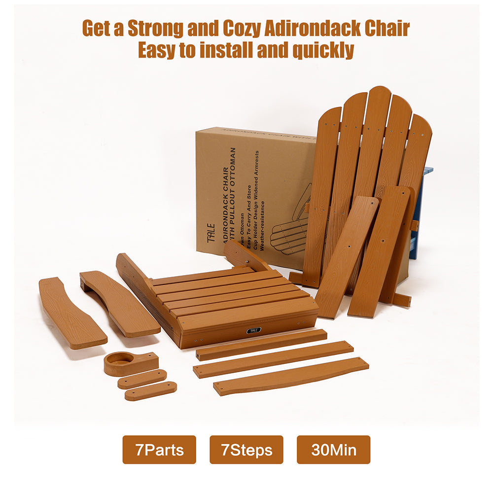 TALE Oversized Folding Adirondack Chair with Pullout Ottoman and Cup Holder_4