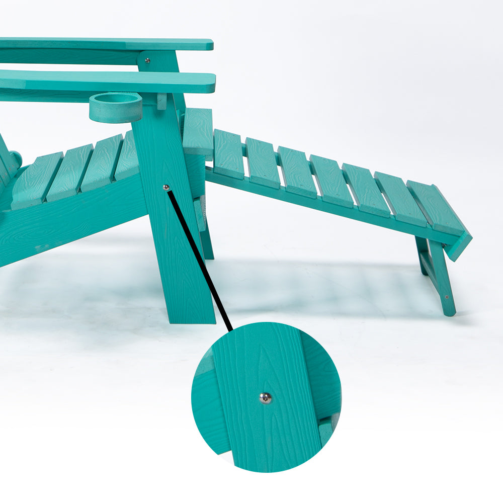TALE Oversized Folding Adirondack Chair with Pullout Ottoman and Cup Holder - Green_6