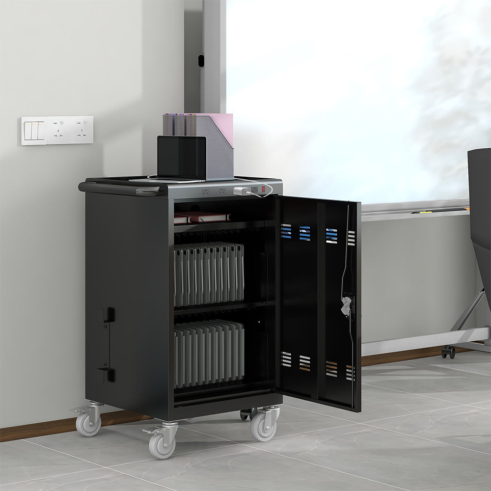 35-Device Mobile Charging Cart for Tablets & Laptops - Black_2