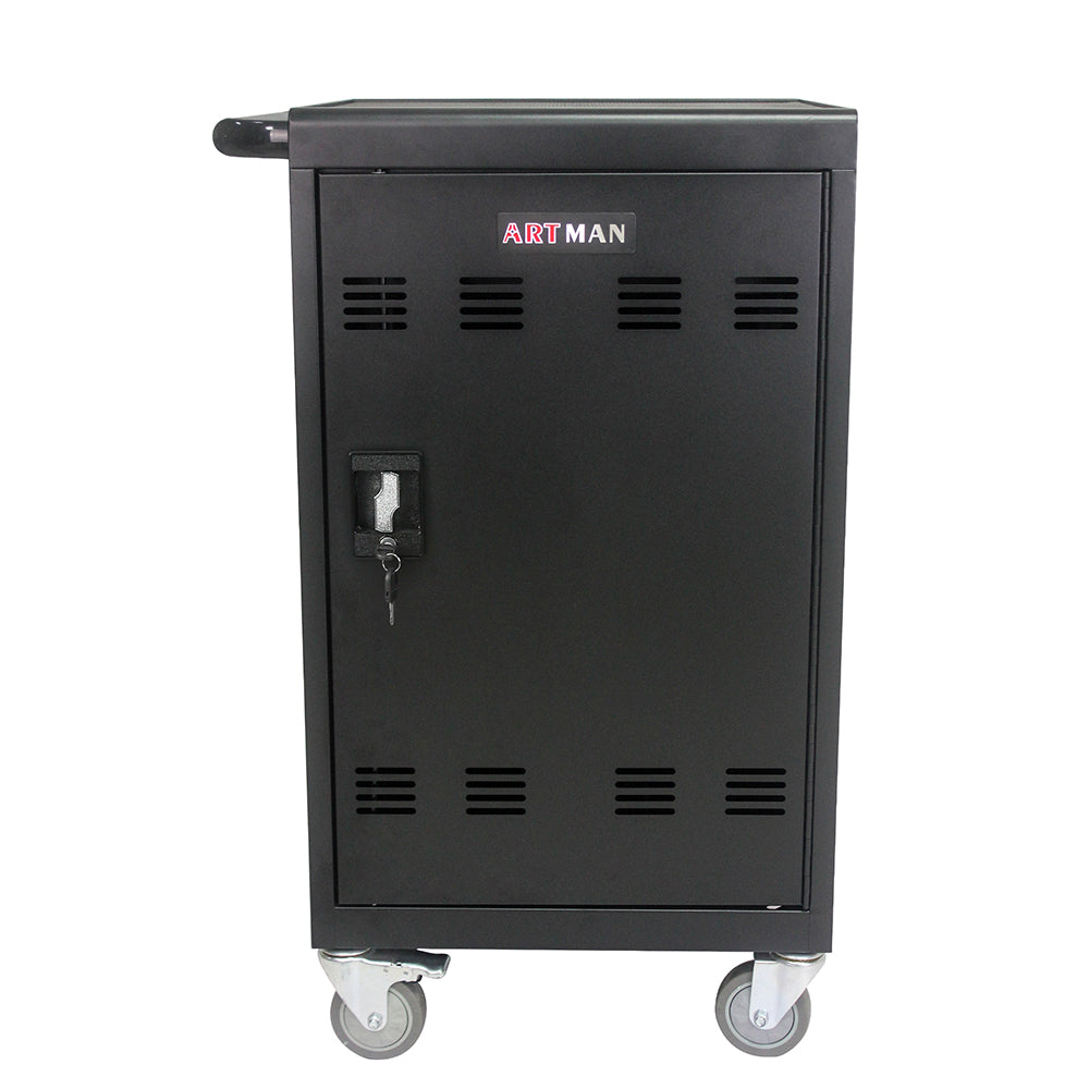 Mobile Charging Cart and Cabinet for Tablets, Laptops - Black_0