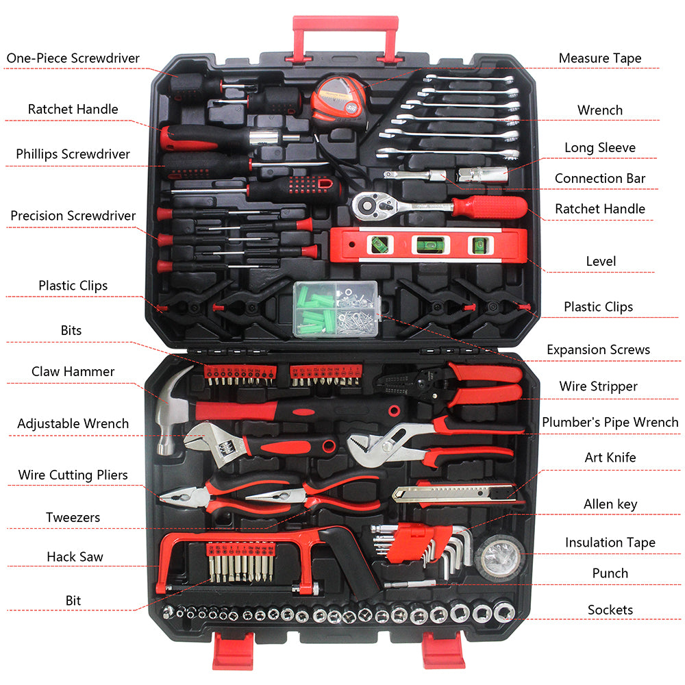 Hand Tool Box with 239Pcs Toolset - Black_3