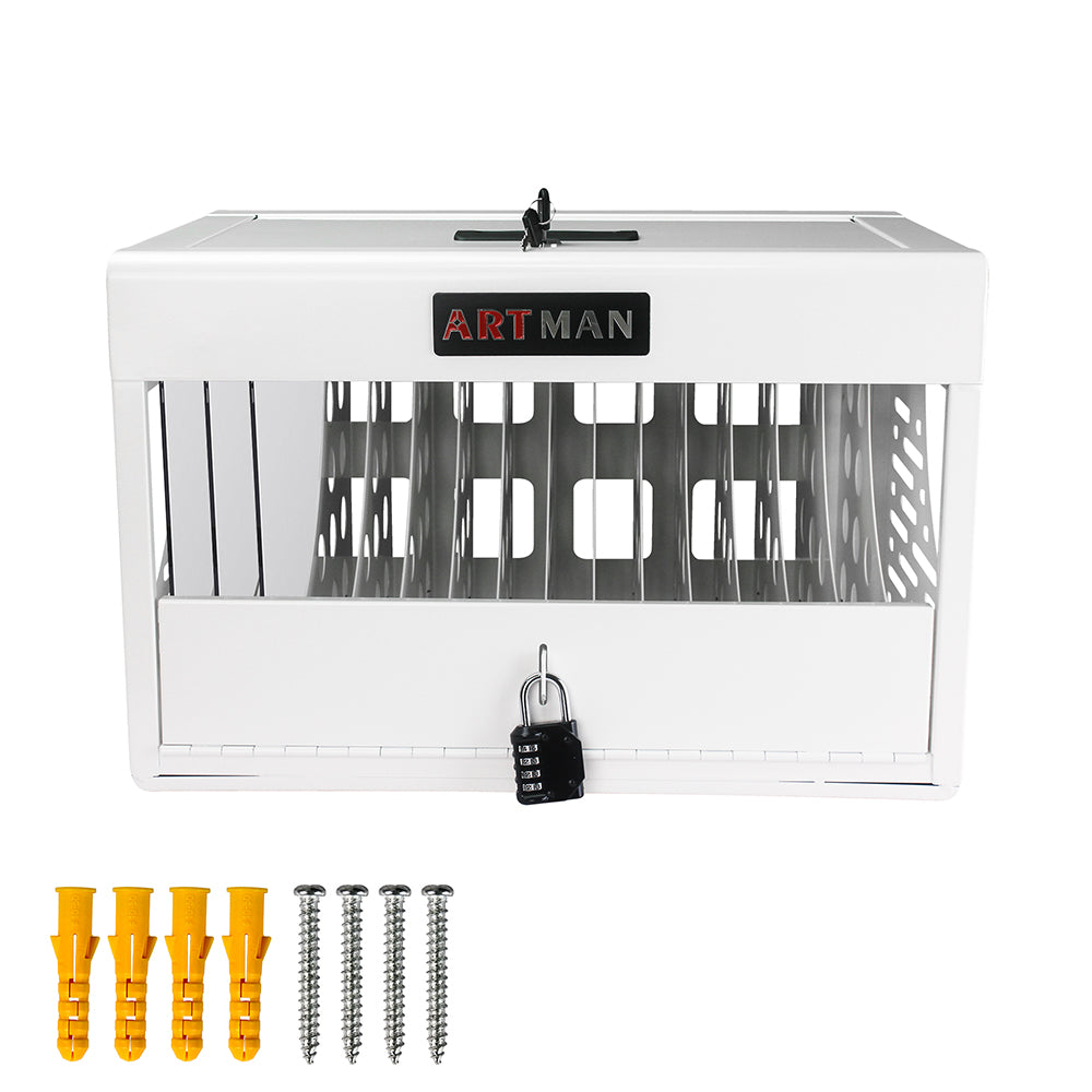 16-Bay Laptop & Chromebook Charging Cabinet with Lock - White_5