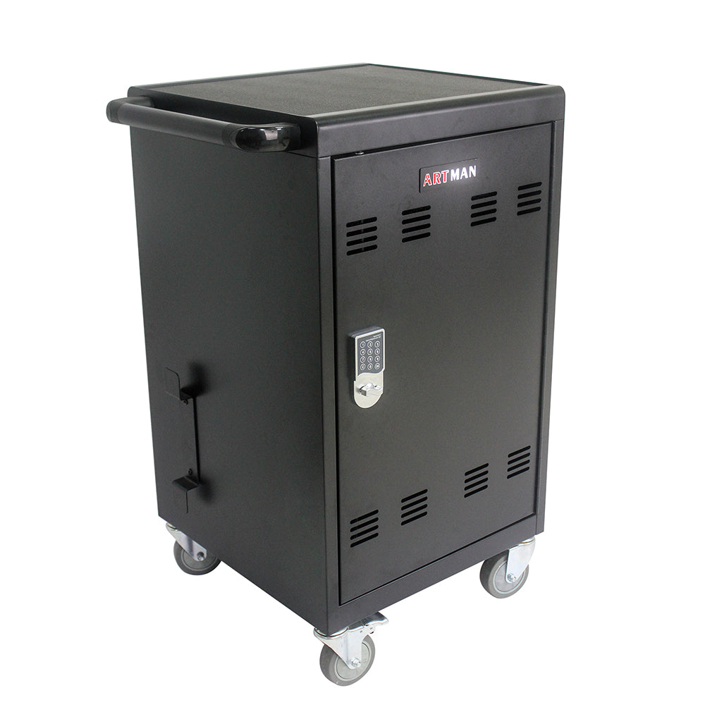 32-Device Mobile Charging Cart & Cabinet - Black_2