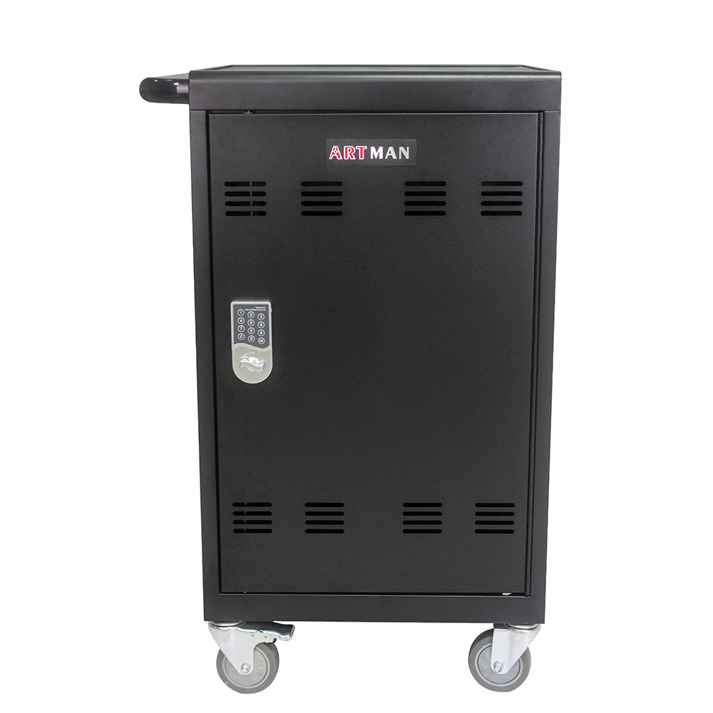 32-Device Mobile Charging Cart & Cabinet - Black_0