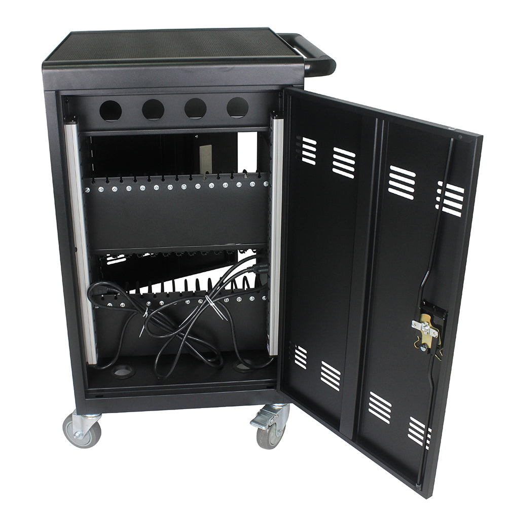 32-Device Mobile Charging Cart & Cabinet - Black_9