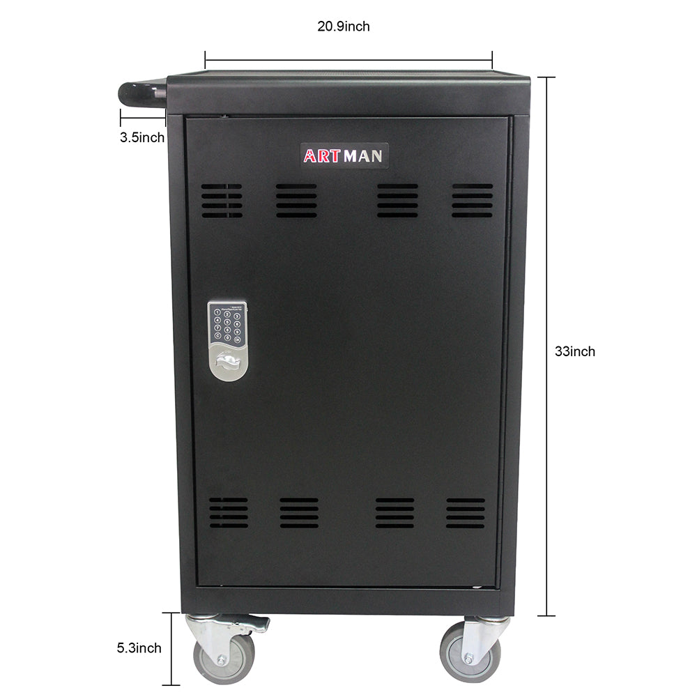 32-Device Mobile Charging Cart & Cabinet - Black_13