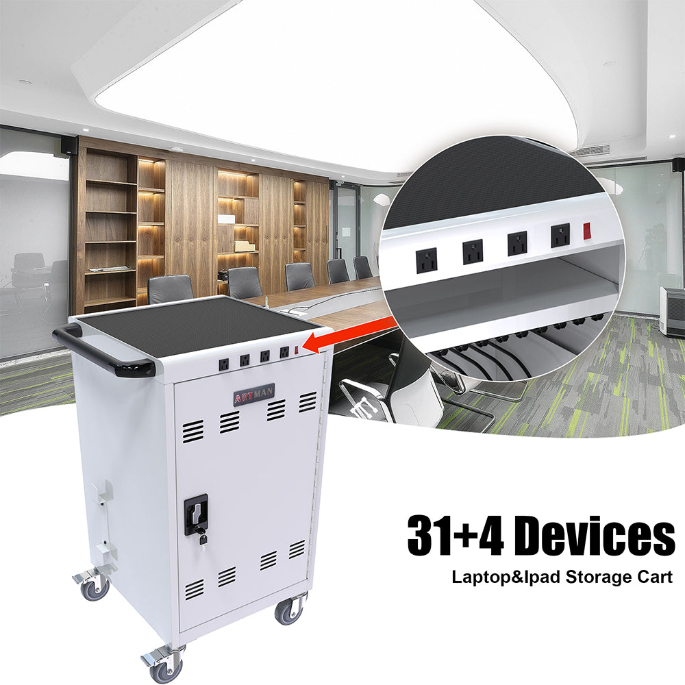 31+4-Device Mobile Charging Cart & Cabinet for Tablets & Laptops_3