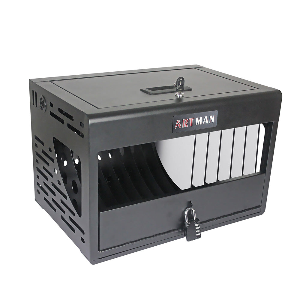16-Bay Laptop/Chromebook Charging Cabinet with Lock - Black_10