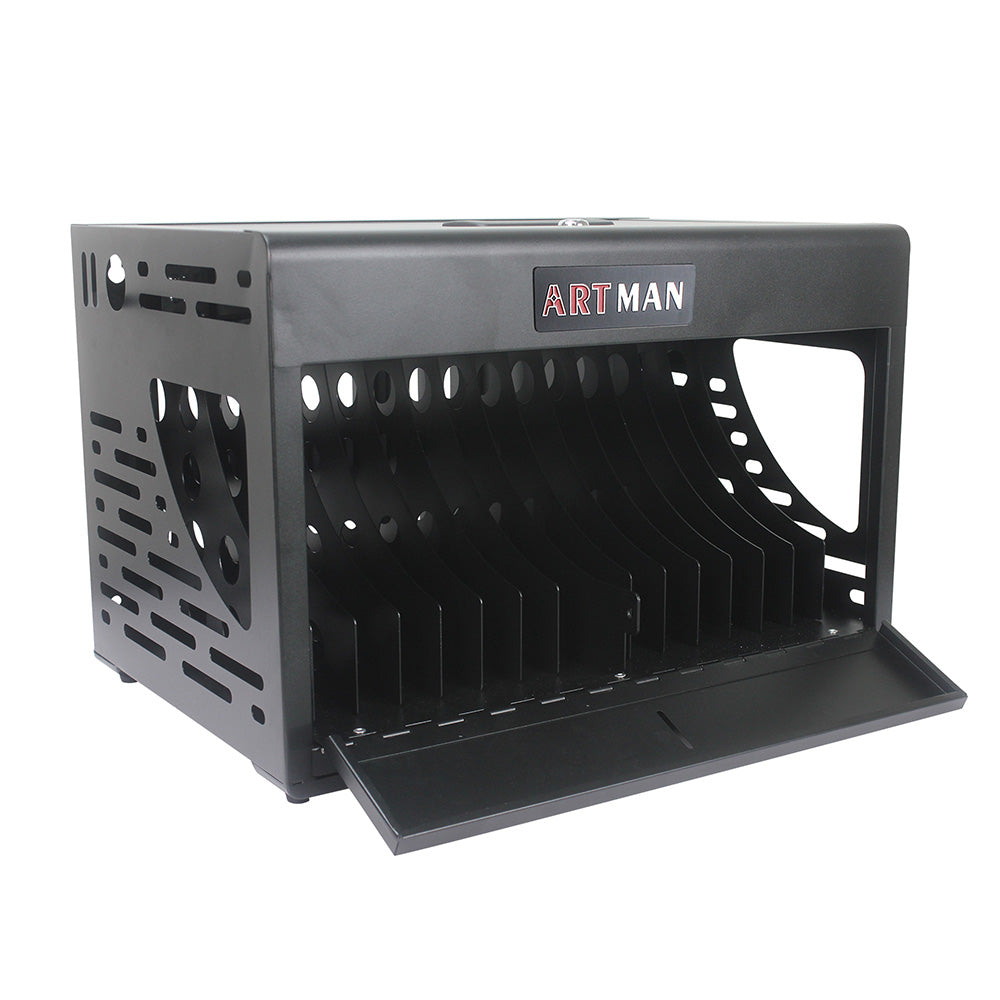 16-Bay Laptop/Chromebook Charging Cabinet with Lock - Black_14