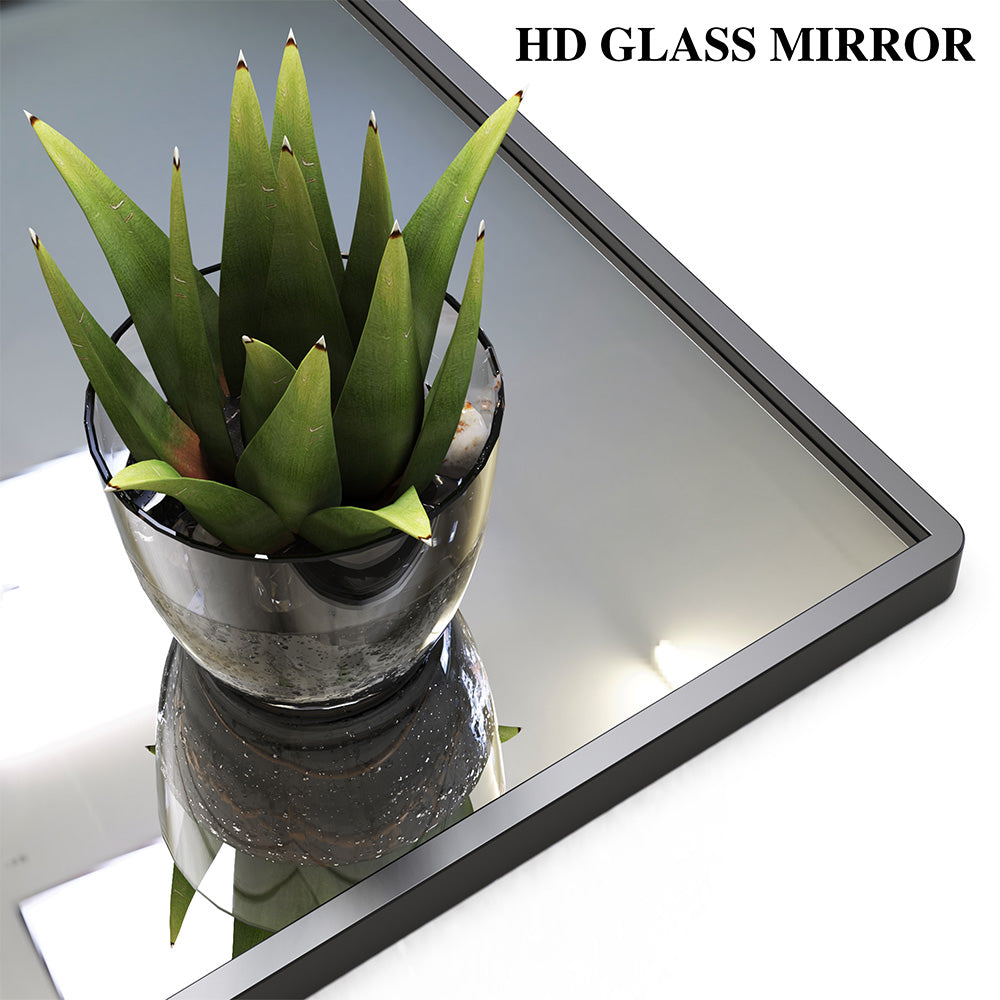 48x30 Inch Modern Bathroom Mirror with Storage Shelf_4