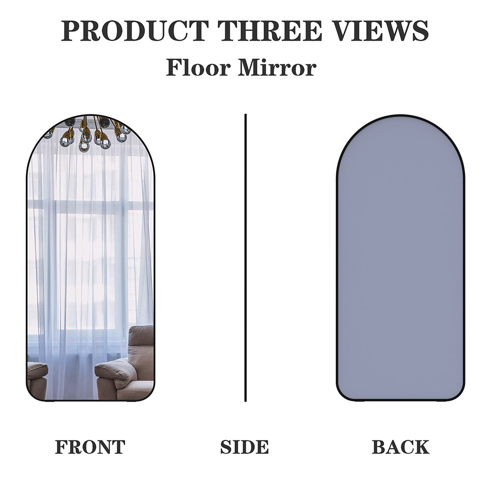 71x32 Inch Arch Full-Length Mirror - Black_6