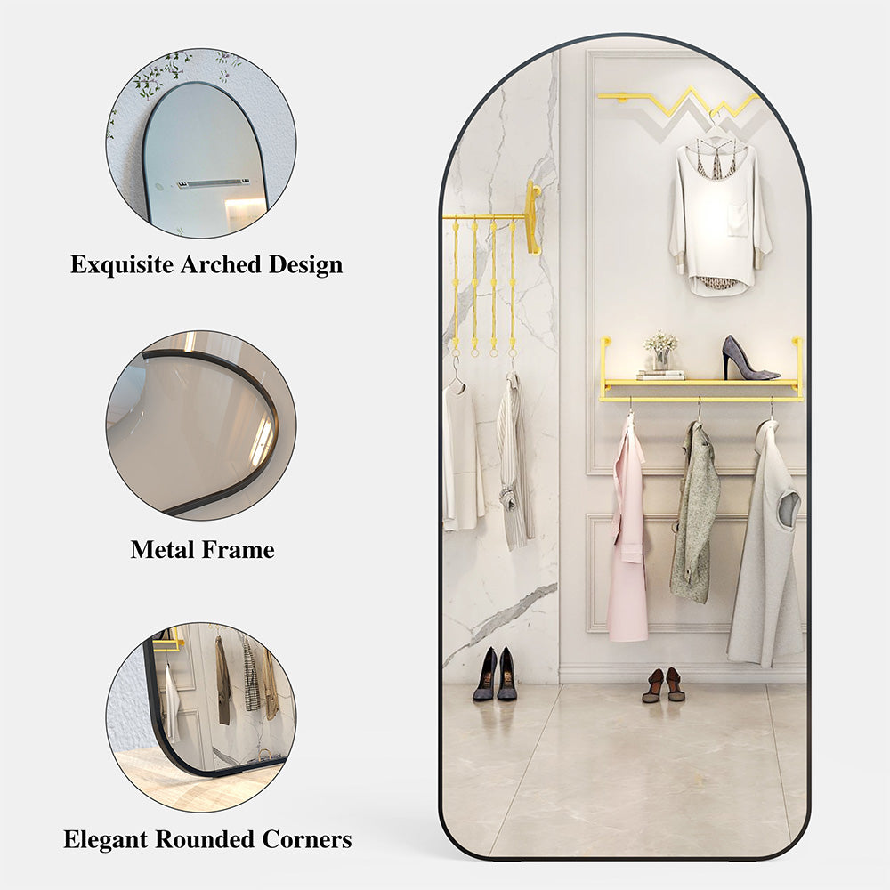71x32 Inch Arch Full-Length Mirror - Black_5