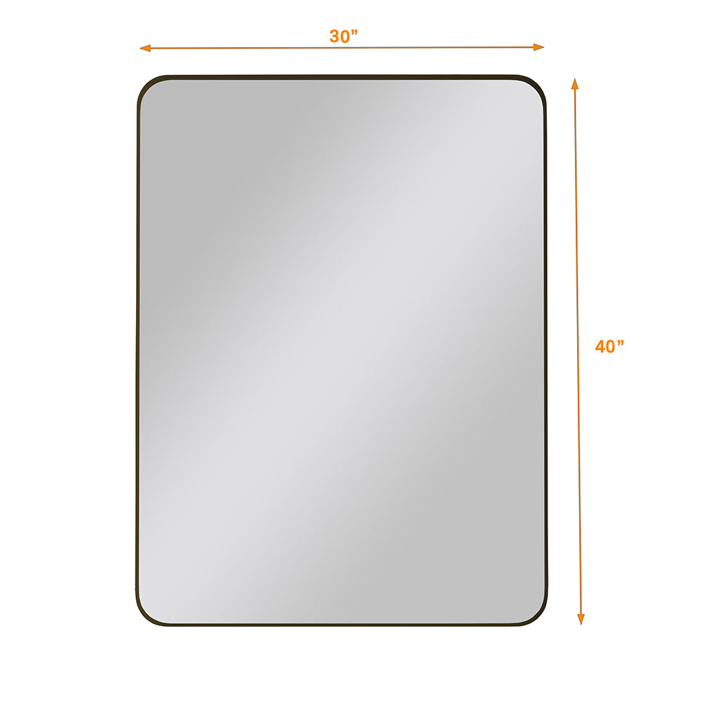 30x40 Inch Rectangular Metal Framed Wall Mirror - Black_10