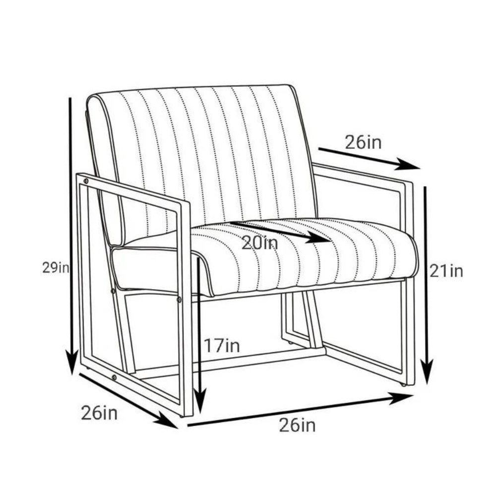 Stylish PU Leather Armchair with Metal Frame_6