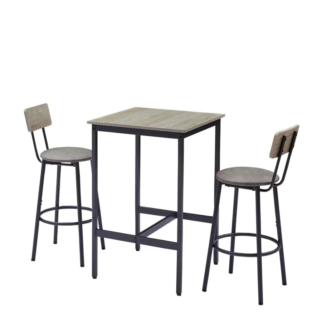 Modern Bar Table Set with 2 Bar Stools_5