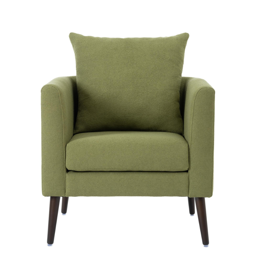 Modern Fabric Barrel Chair with Solid Wood Legs_4