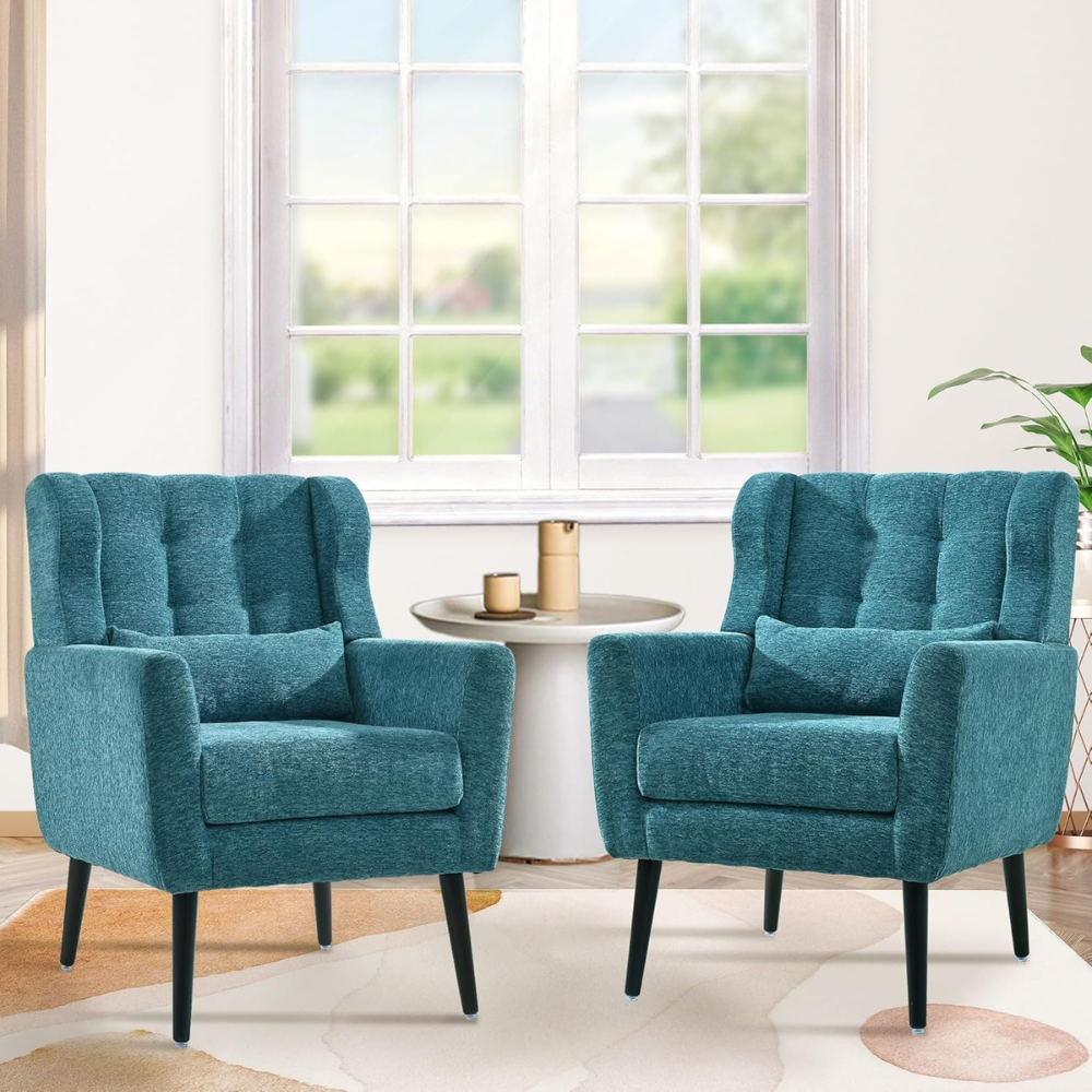 Mid Century Modern Accent Chair with Chenille Fabric_5