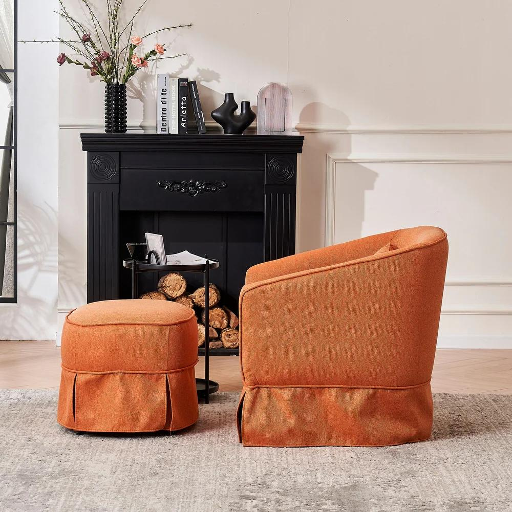 Swivel Barrel Chair with Ottoman_3