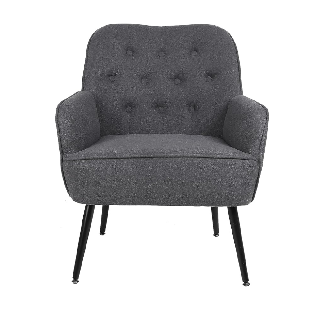 Modern Mid Century Linen Armchair_4