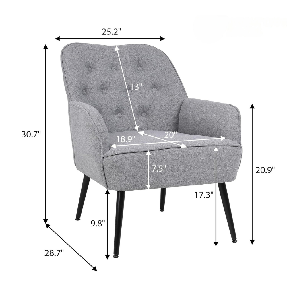 Modern Mid Century Linen Sherpa Armchair_7