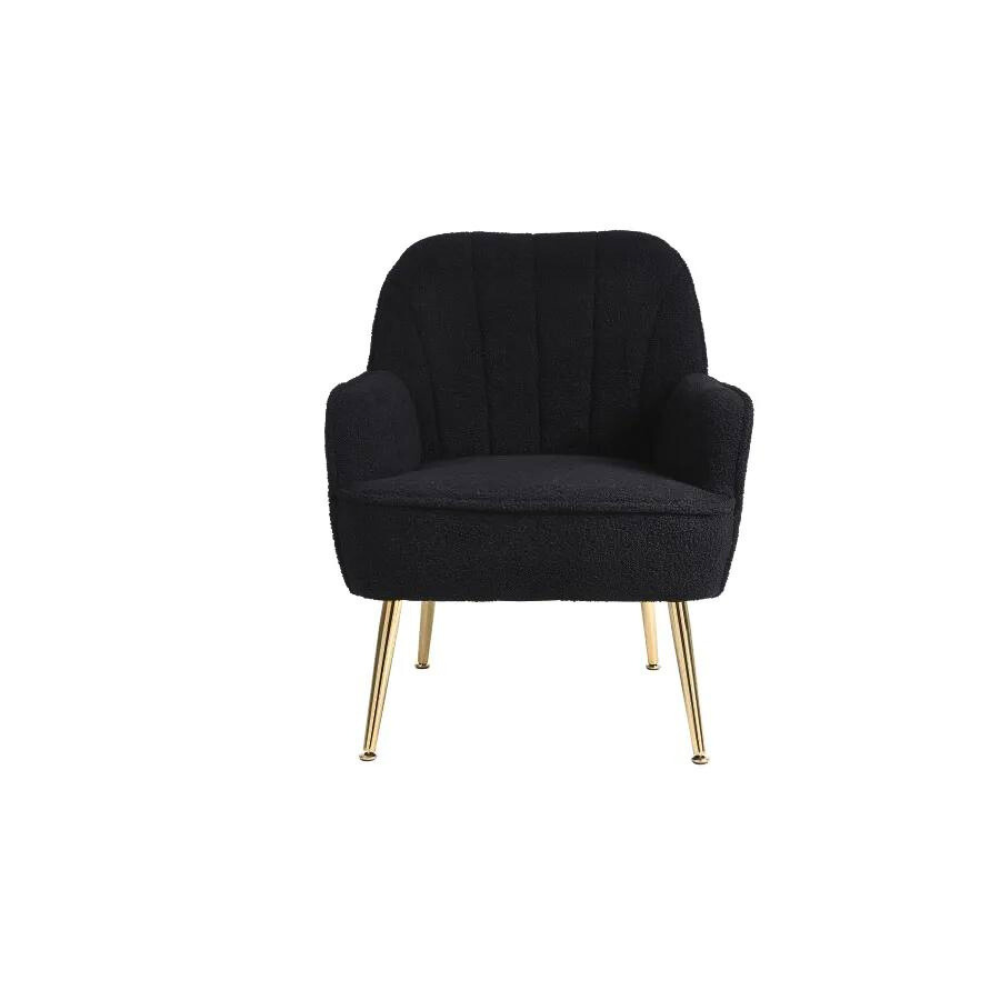 Modern Mid Century Chair velvet Sherpa Armchair for Living Room Bedroom Office Easy Assemble_5