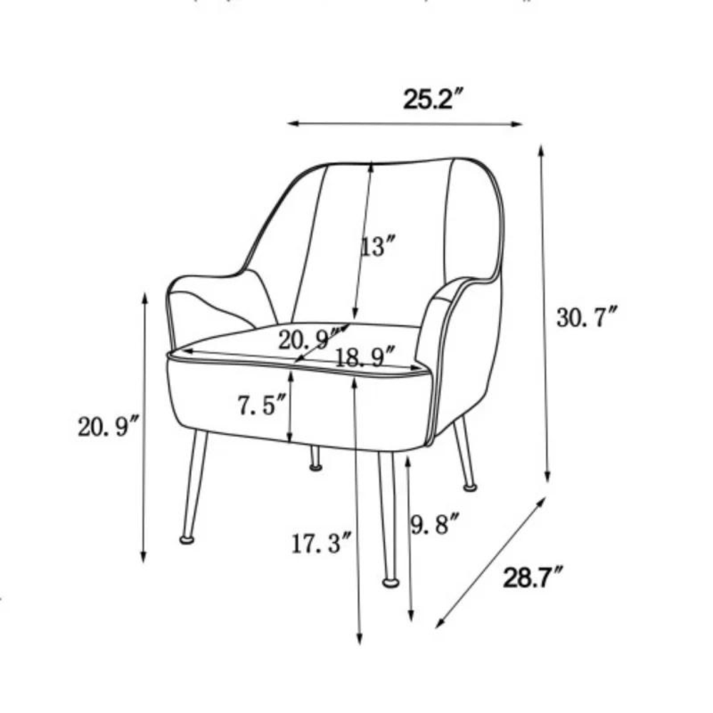 Modern Mid Century Chair velvet Sherpa Armchair for Living Room Bedroom Office Easy Assemble_6