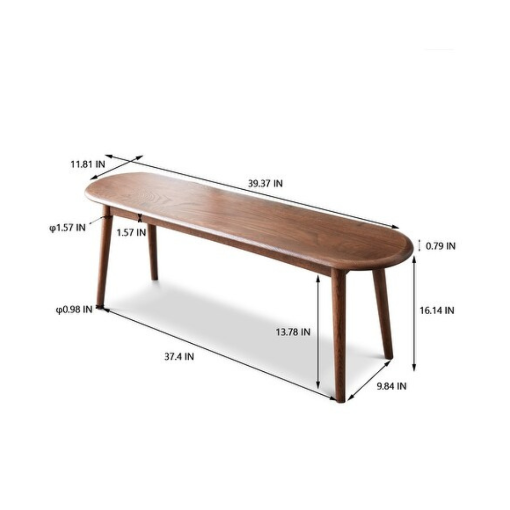 Stylish Natural Oak Dining Bench_5