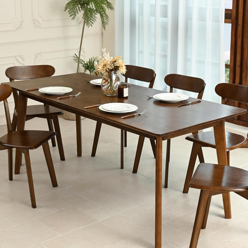 Set of 4 Natural Wooden Dining Chair_3