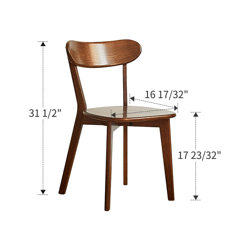 Set of 4 Natural Wooden Dining Chair_5
