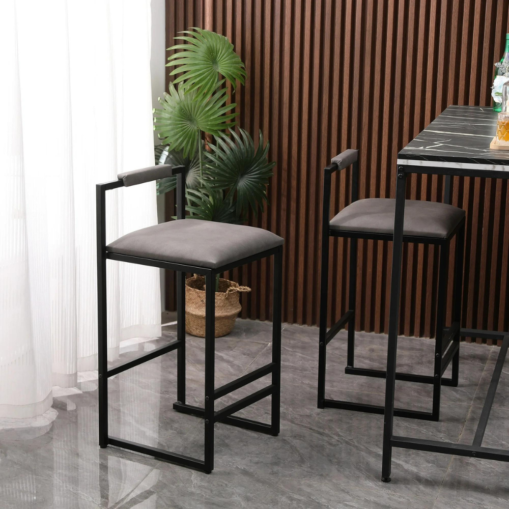 Set of 2 Modern Counter Height Barstools with Armless Design_1