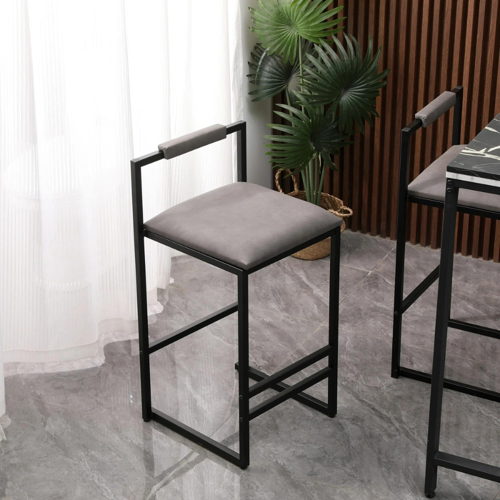 Set of 2 Modern Counter Height Barstools with Armless Design_2
