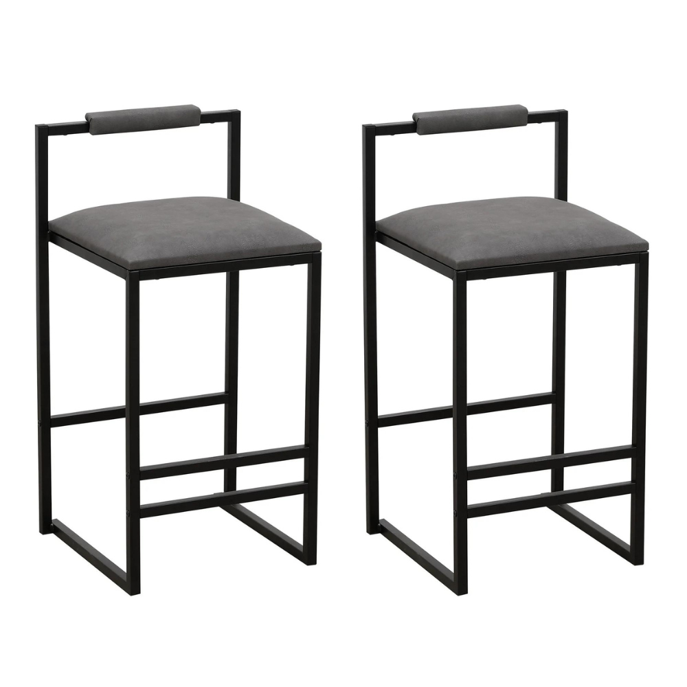 Set of 2 Modern Counter Height Barstools with Armless Design_4