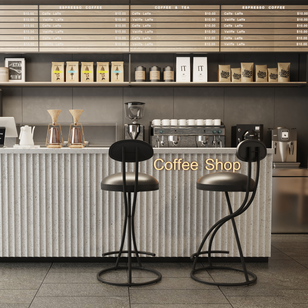 Set of 2 Stylish and Comfortable Black Counter Height Barstools_3