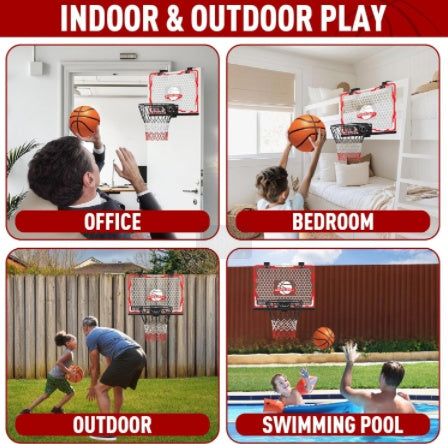 Children's Indoor Basketball Frame, Easy To Install Door, Basketball Frame Noise Reduction And 9 Modes, LED Lighting Scratch Resistant Electronic Scoreboard