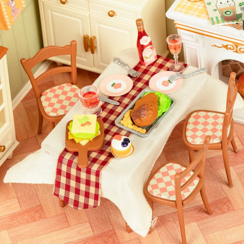 Rolife Warm Dining Room Plastic DIY Miniature House, Only Supports TK And Independent Site Sales