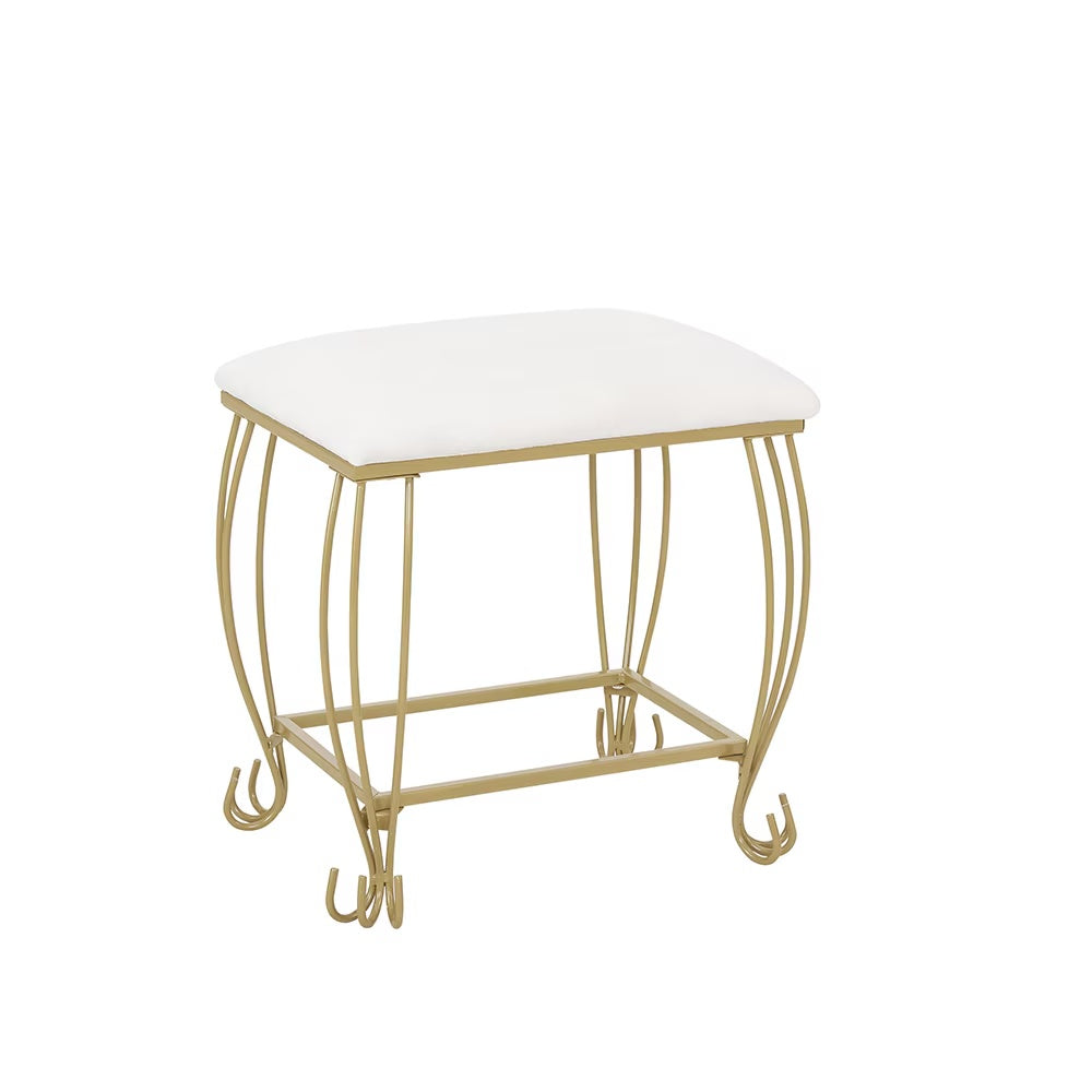 Vanity Table Set With Mirror Stool,White Makeup Dressing Desk With Drawers For Girls,Women,Bedroom,Gift