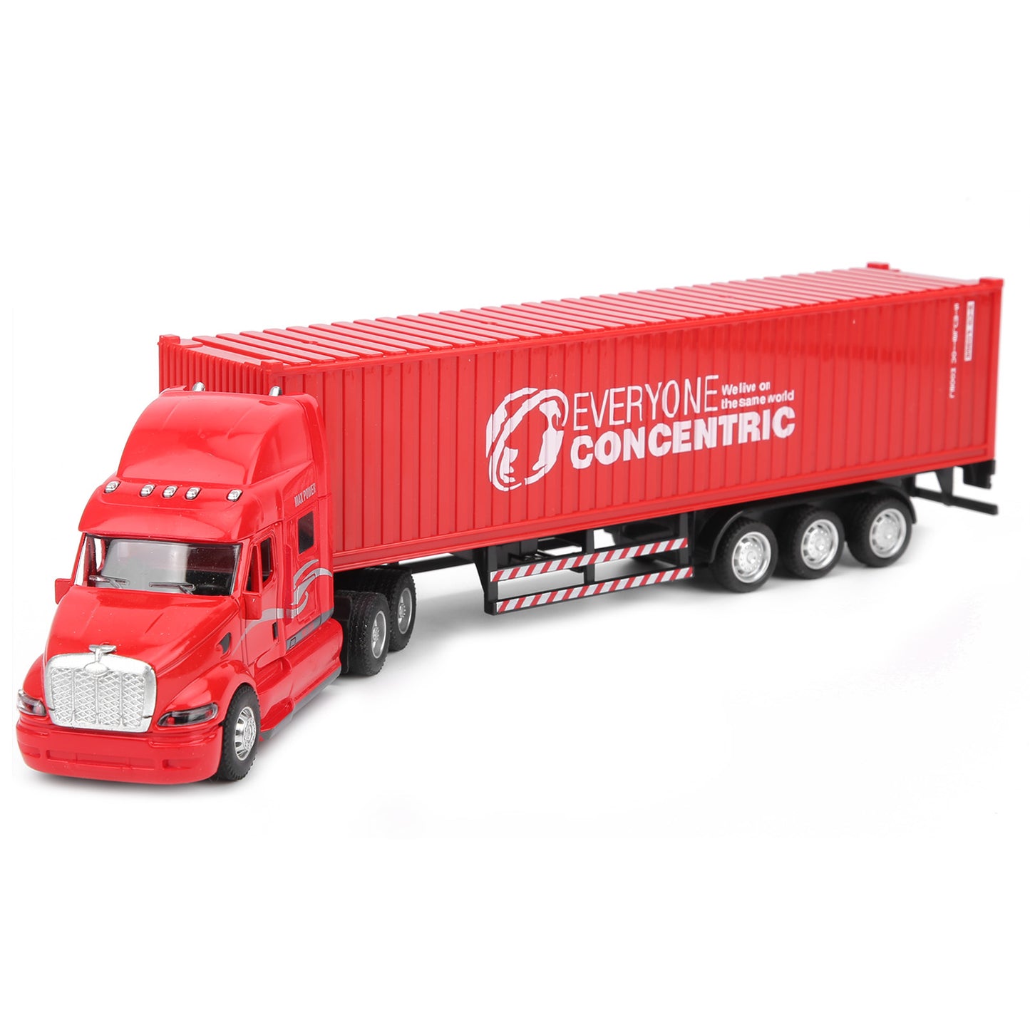 Alloy Simulation Container Car Model Children Kid Pull Back Car Toy with Sound Light(Red )