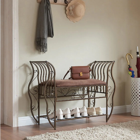 Multifunctional Upholstered Shoe Rack Bench