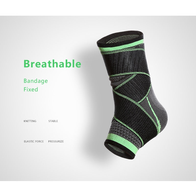 3D Sport Ankle Brace Protector Compression Ankle Support Pad Elastic Nylon Strap Brace for Football Basketball