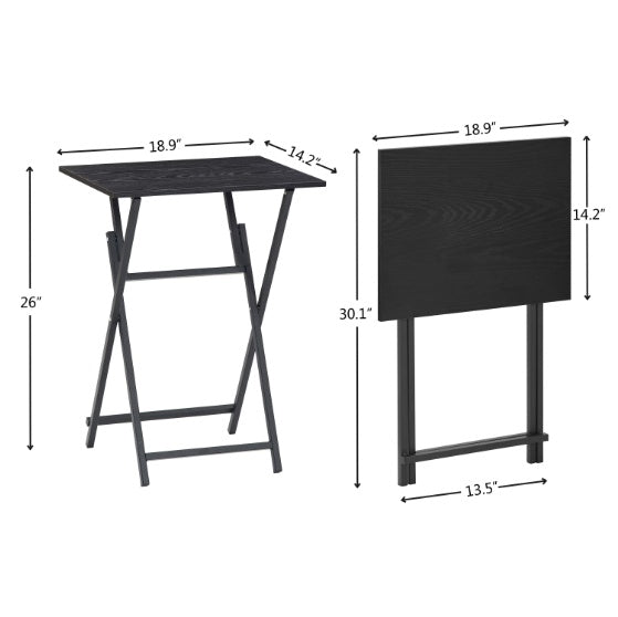 2 Pcs Folding TV Tray Table Set