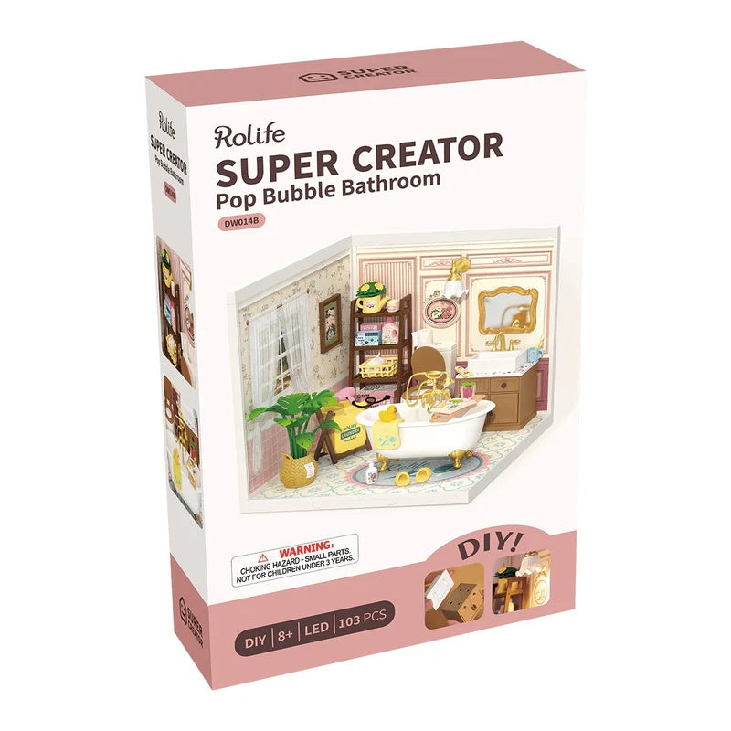 Rolife Pop Bubble Bathroom Plastic DIY Miniature House, Only Supports TK And Independent Sites