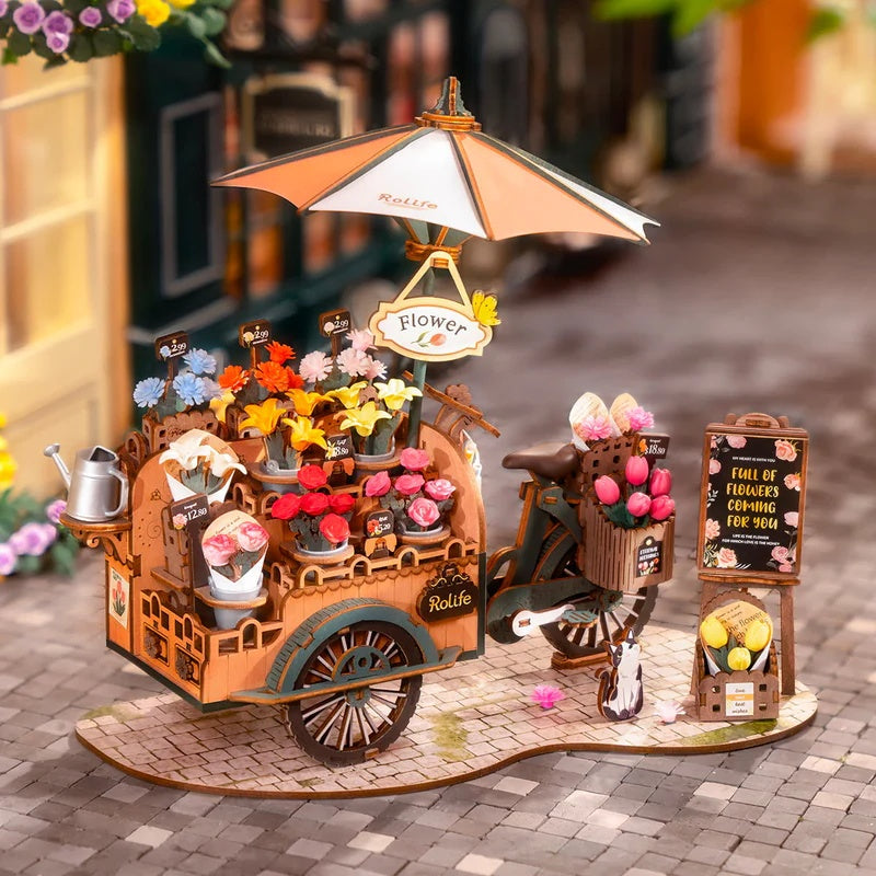 Rolife Blossom Cart 3D Wooden Puzzle, Only Supports TK And Independent Website Platforms
