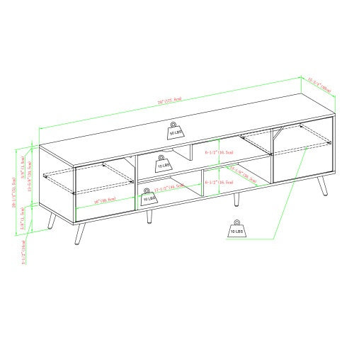Contemporary 2-Door Minimalist TV Stand For TVs Up To 80 Inches Dark Walnut