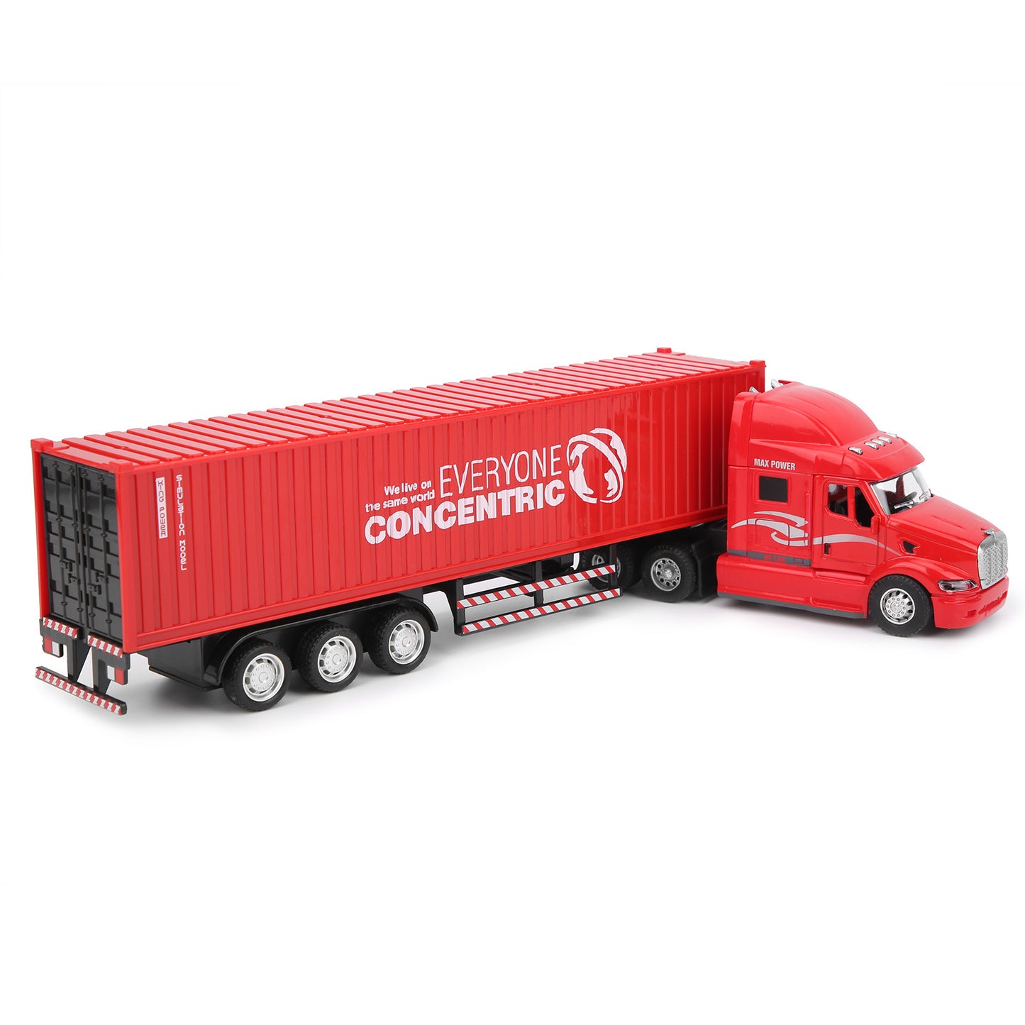 Alloy Simulation Container Car Model Children Kid Pull Back Car Toy with Sound Light(Red )