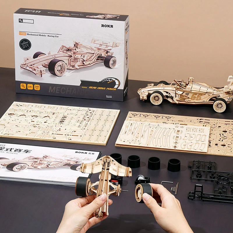 ROKR Racing Car 3D Wooden Puzzle Only Supports TK And Independent Station Platforms