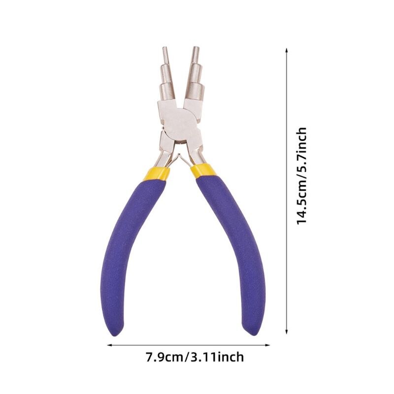 6 in 1 Wire Wrapper Looping Forming Jewelry Plier 6-Steps Multi Size Barrels Pliers Bail Jewelry Making Colors at Random