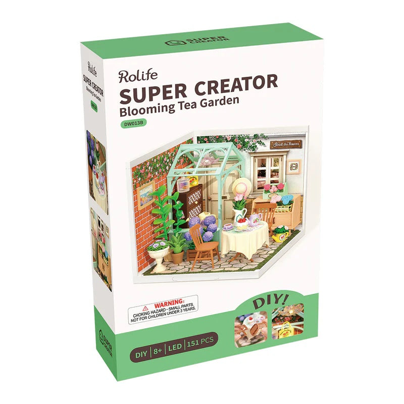 Rolife Blooming Tea Garden DIY Plastic Miniature House, Only Supports TK And Independent Site Sales